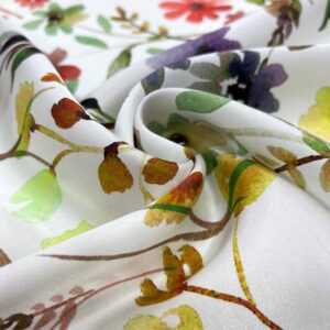 Desenli %100 İpek Saten Kumaş