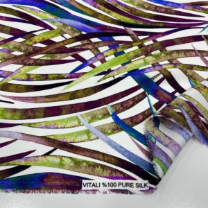 Desenli %100 İpek Saten Kumaş