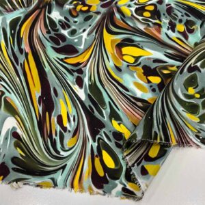 Desenli %100 İpek Saten Kumaş Desenli %100 İpek Saten Kumaş