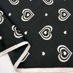 Desenli Saten Dokulu Krep Kumaş