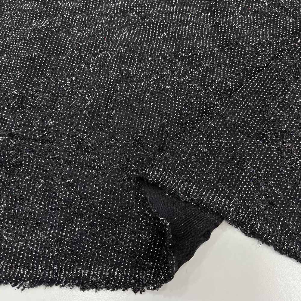 Simli Triko Kumaş Siyah-Gri Simli Triko Kumaş Siyah-Gri