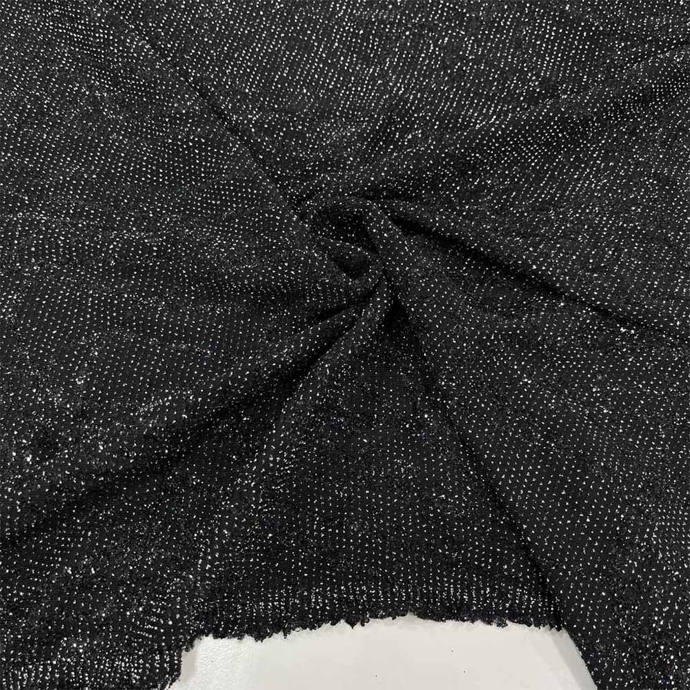 Simli Triko Kumaş Siyah-Gri Simli Triko Kumaş Siyah-Gri