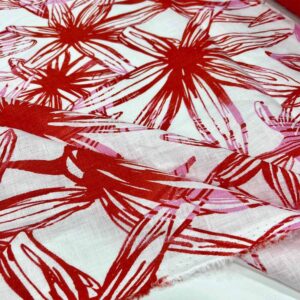 Desenli Ham Keten Kumaş