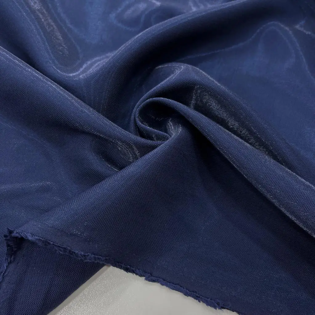 Dokulu Saten Gabardin Kumaş Lacivert Dokulu Saten Gabardin Kumaş Lacivert