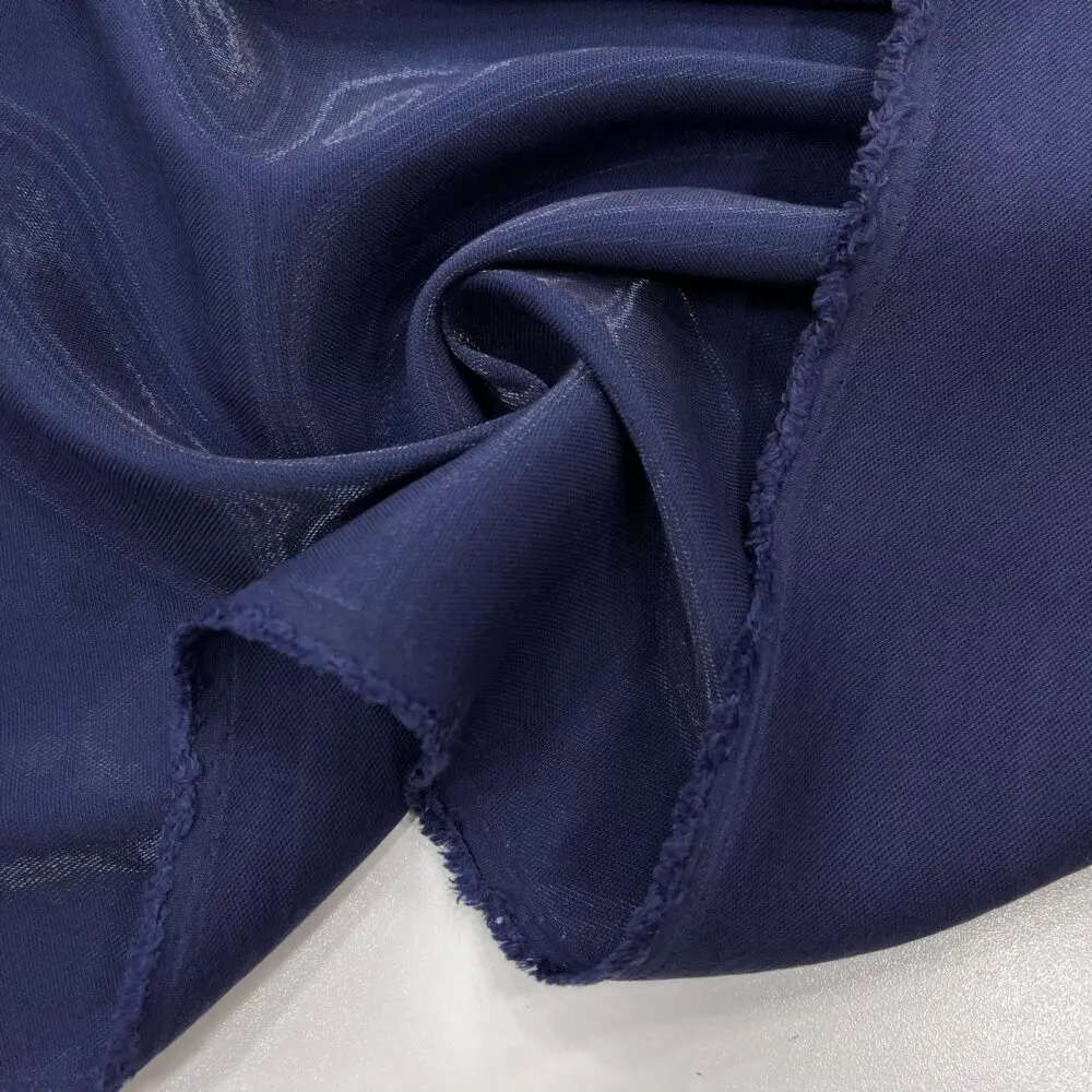 Dokulu Saten Gabardin Kumaş Lacivert Dokulu Saten Gabardin Kumaş Lacivert