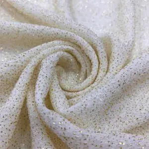 Simli Triko Kumaş Krem Rengi