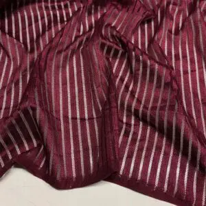 Desenli Tül Kumaş Bordo