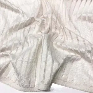 Desenli Tül Kumaş Kırık Beyaz