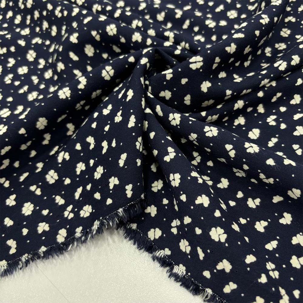 Desenli Belmando Viskon Kumaş Lacivert Desenli Belmando Viskon Kumaş Lacivert