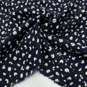 Desenli Belmando Viskon Kumaş Lacivert Desenli Belmando Viskon Kumaş Lacivert