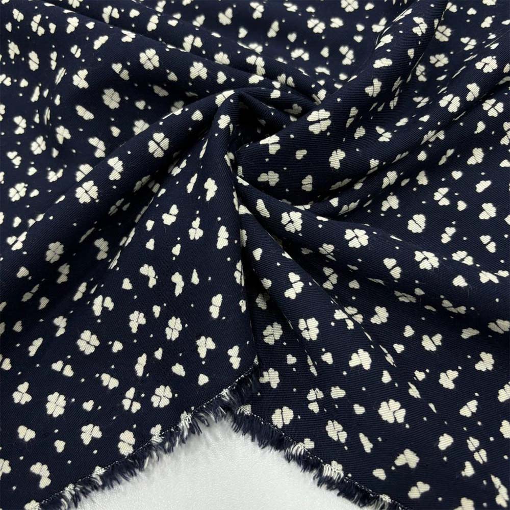 Desenli Belmando Viskon Kumaş Lacivert Desenli Belmando Viskon Kumaş Lacivert