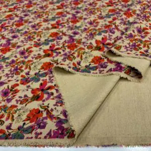 Desenli İnce Fitilli Kadife Kumaş