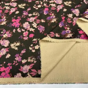 Desenli İnce Fitilli Kadife Kumaş