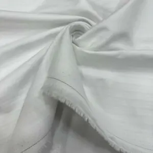 Kendinden Çizgili Poplin Kumaş Beyaz