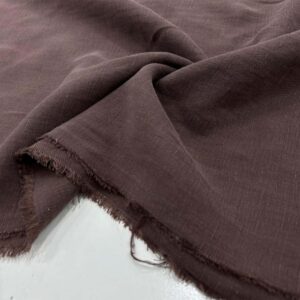 Taşlanmış Keten Kumaş Kahverengi Taşlanmış Keten Kumaş Kahverengi