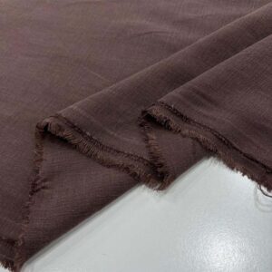 Taşlanmış Keten Kumaş Kahverengi