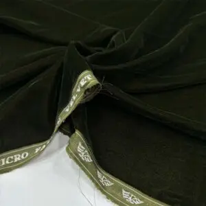 İpek Kadife Kumaş Haki Yeşil