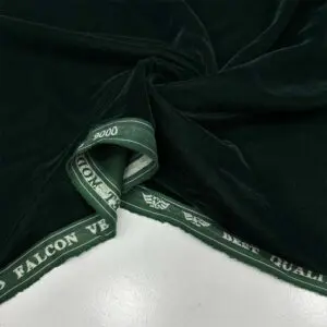 İpek Kadife Kumaş Zümrüt Yeşil