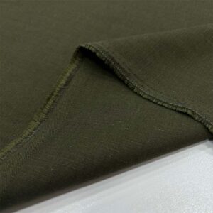 Taşlanmış Keten Kumaş Haki Yeşili