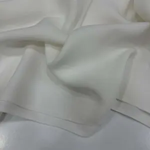 %100 İpek Krep Kumaş Ekru
