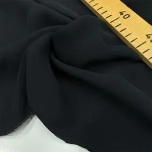 %100 İpek Krep Kumaş Siyah