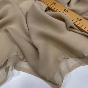 %100 İpek Krep Şifon Kumaş Bej