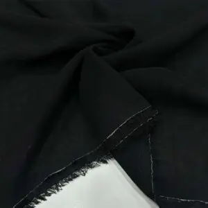 %100 İpek Krep Şifon Kumaş Siyah