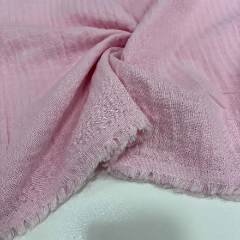 Çift Kat Müslin Kumaş Bebek Pembesi