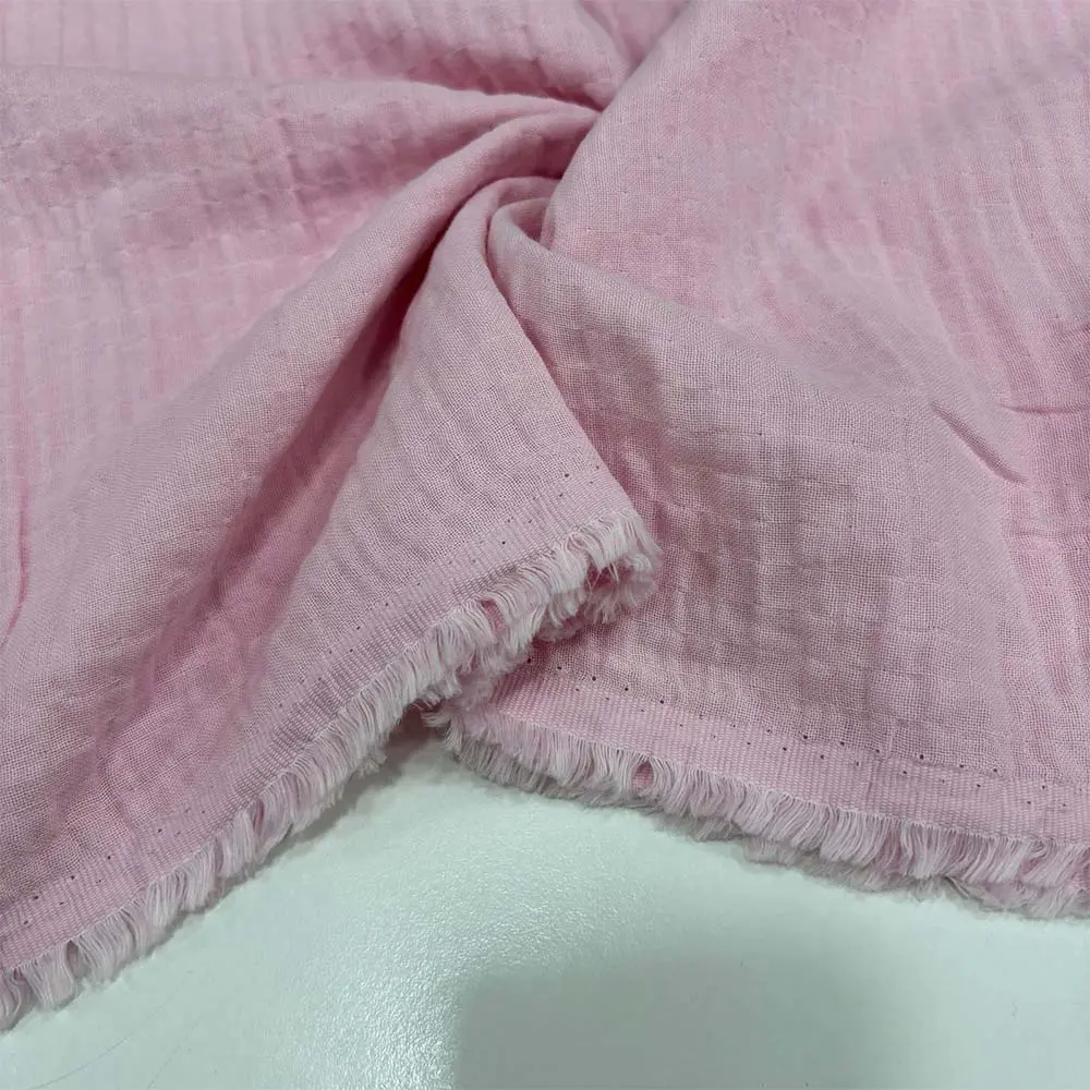 Çift Kat Müslin Kumaş Bebek Pembesi