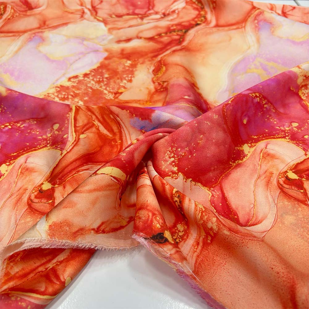 Desenli %100 İpek Saten Kumaş Desenli %100 İpek Saten Kumaş