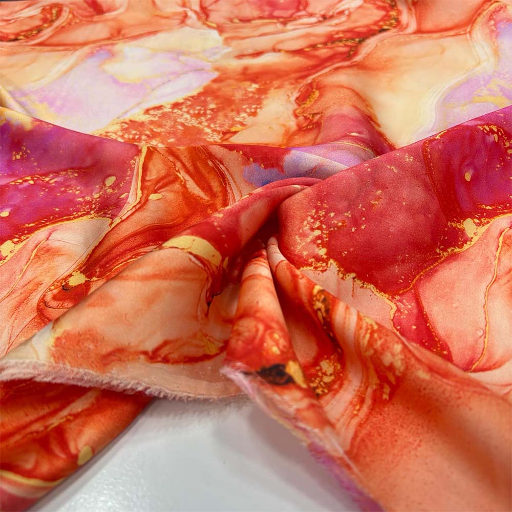 Desenli %100 İpek Saten Kumaş Desenli %100 İpek Saten Kumaş