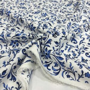 Desenli Ham Keten Kumaş Desenli Ham Keten Kumaş