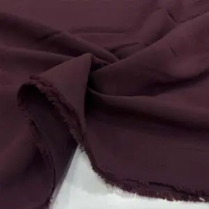 Taşlanmış Floş Keten Kumaş Koyu Bordo