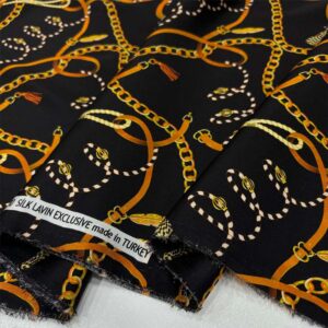 Desenli %100 İpek Saten Kumaş Desenli %100 İpek Saten Kumaş