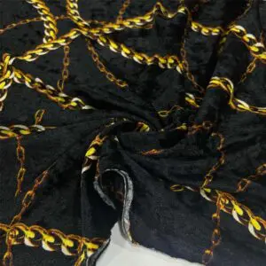 Desenli İpek Kadife Kumaş