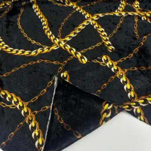 Desenli İpek Kadife Kumaş