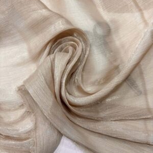 Dökümlü Janjan Organze Kumaş Bej