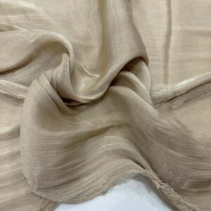 Dökümlü Janjan Organze Kumaş Bej