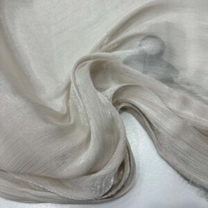 Dökümlü Janjan Organze Kumaş Krem