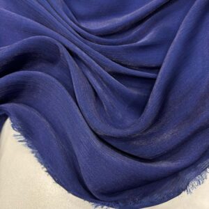 Dökümlü Janjan Organze Kumaş Lacivert