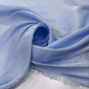 Dökümlü Janjan Organze Kumaş Mavi