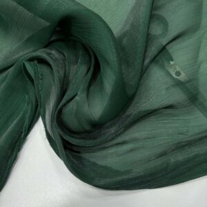 Dökümlü Janjan Organze Kumaş Zümrüt Yeşili