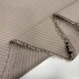 Çizgili Poliviskon Kumaş Bej