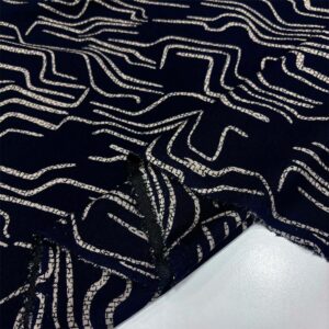 Desenli Triko Penye Kumaş Lacivert