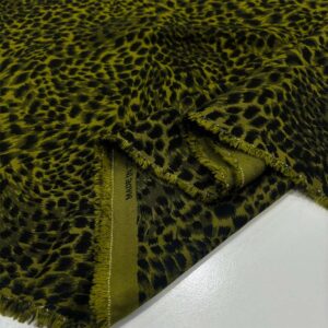 Leopar Desenli Krep Belmando Viskon Kumaş