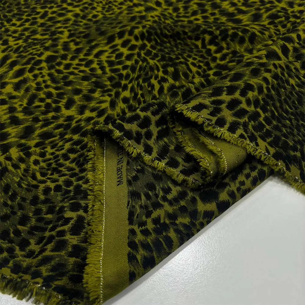 Leopar Desenli Krep Belmando Viskon Kumaş