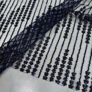 Taşlı Dantel Kumaş Lacivert