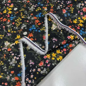 Desenli Fitilli Kadife Kumaş