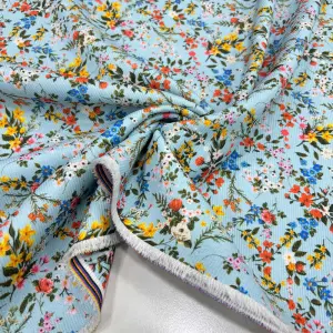 Desenli Fitilli Kadife Kumaş