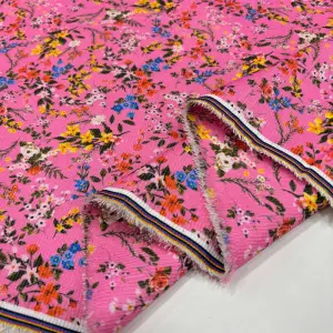 Desenli Fitilli Kadife Kumaş